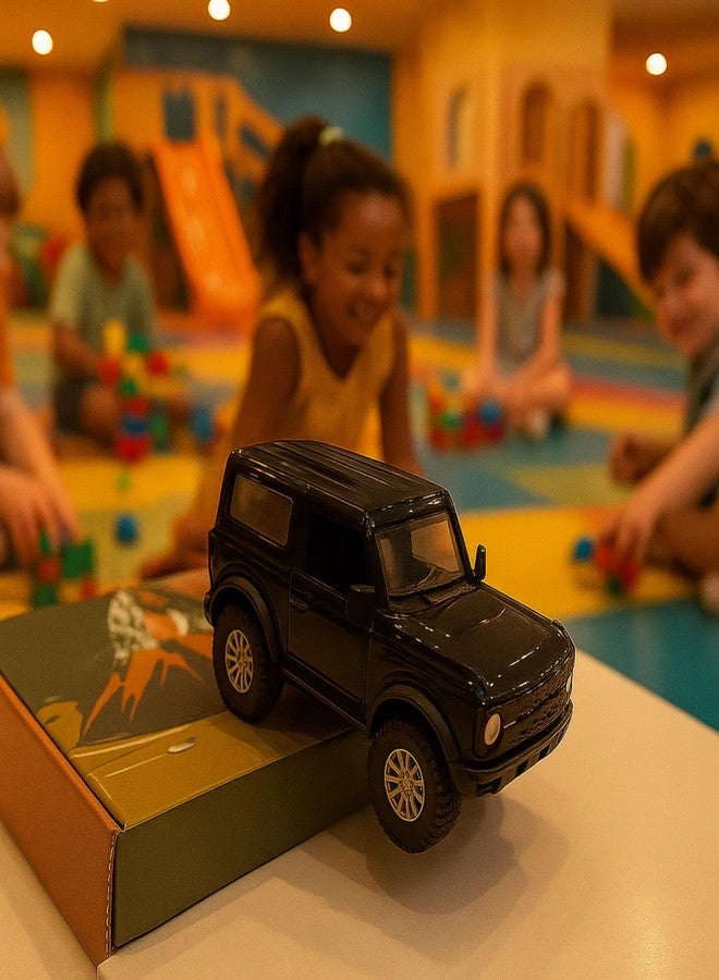 Storio Die-Cast Metal Cars 1:32 Scale | Pull Back Action Toy Vehicles with Openable Doors & Lights | Alloy Model for Kids | Miniature Collectible Cars for Boys & Girls 3+ Years (Bronco Black) - Image 5
